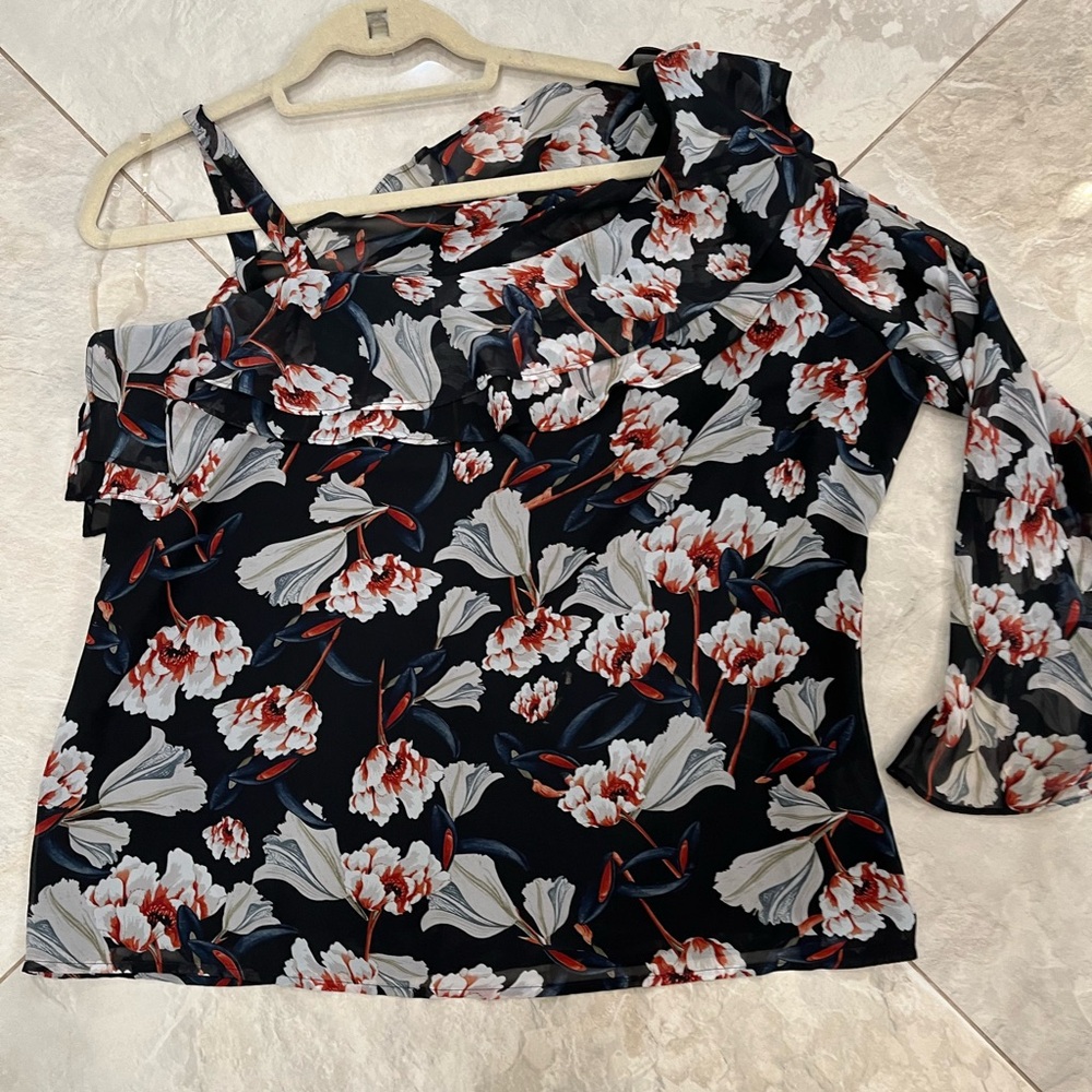 INC blouse size XL off one shoulder and long sleeve